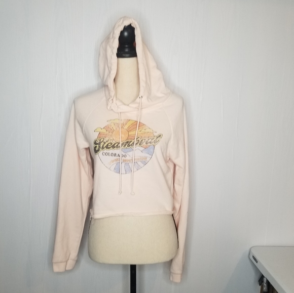 Techstyles Graphic Cropped Crewneck Sweatshirt Hoodie Size Medium - Picture 5 of 13